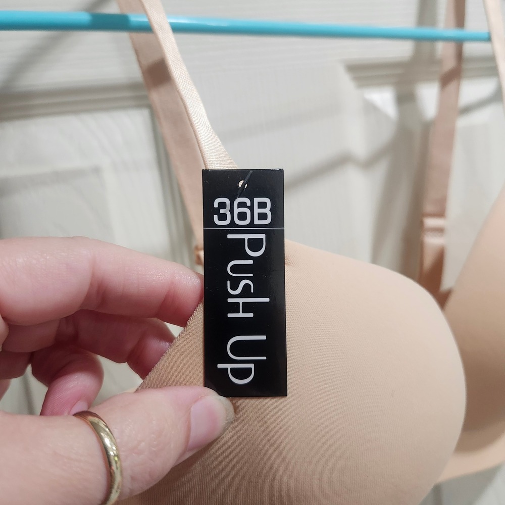 Catherine Malandrino Nude Push Up Bra Wireless Seamless Beige 36B RN146342 - Picture 3 of 8